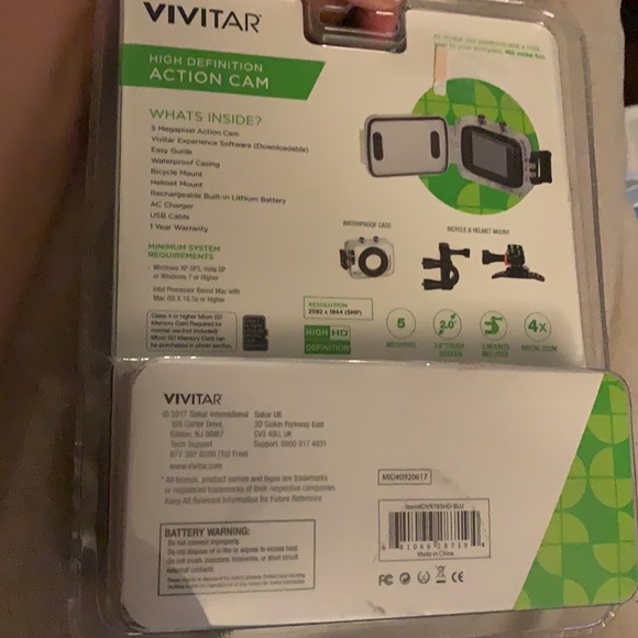 VIVITAR High Definition Action Cam W/ Waterproof new - Picture 3 of 4